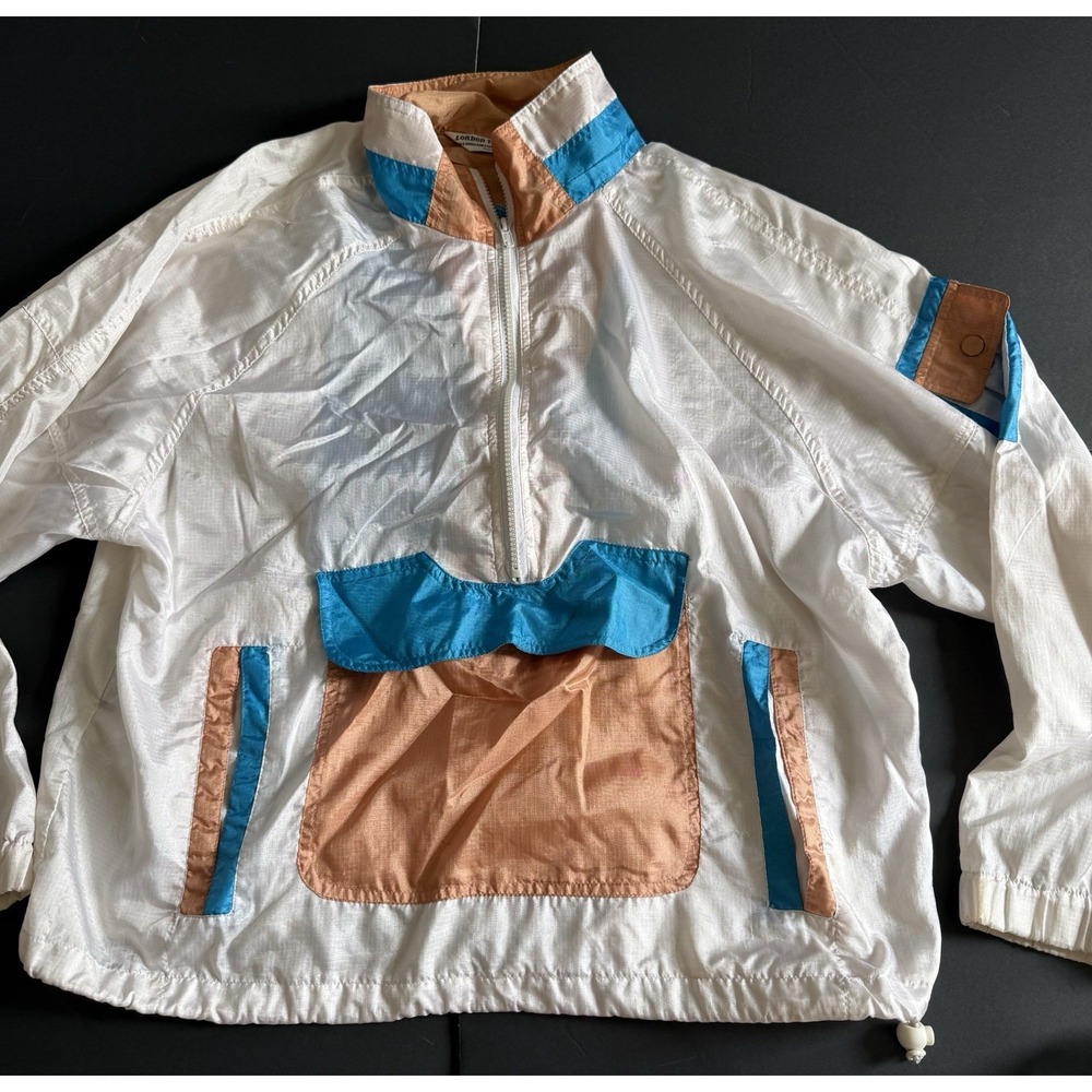 London Towne Vintage Windbreaker Sz Med Beige Mens